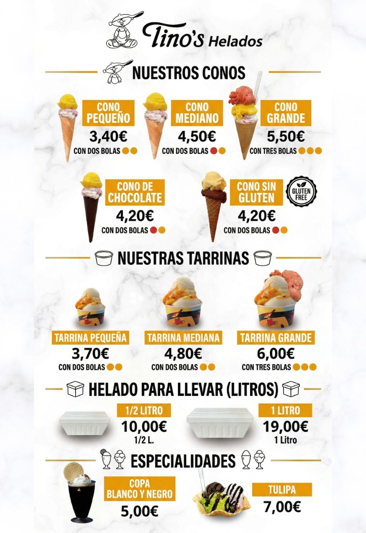 Precios Heladeria Tinos