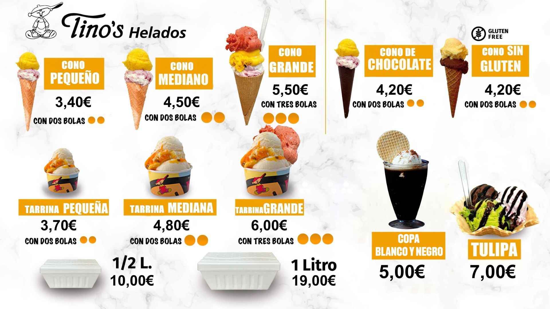 Precios Heladeria Tinos