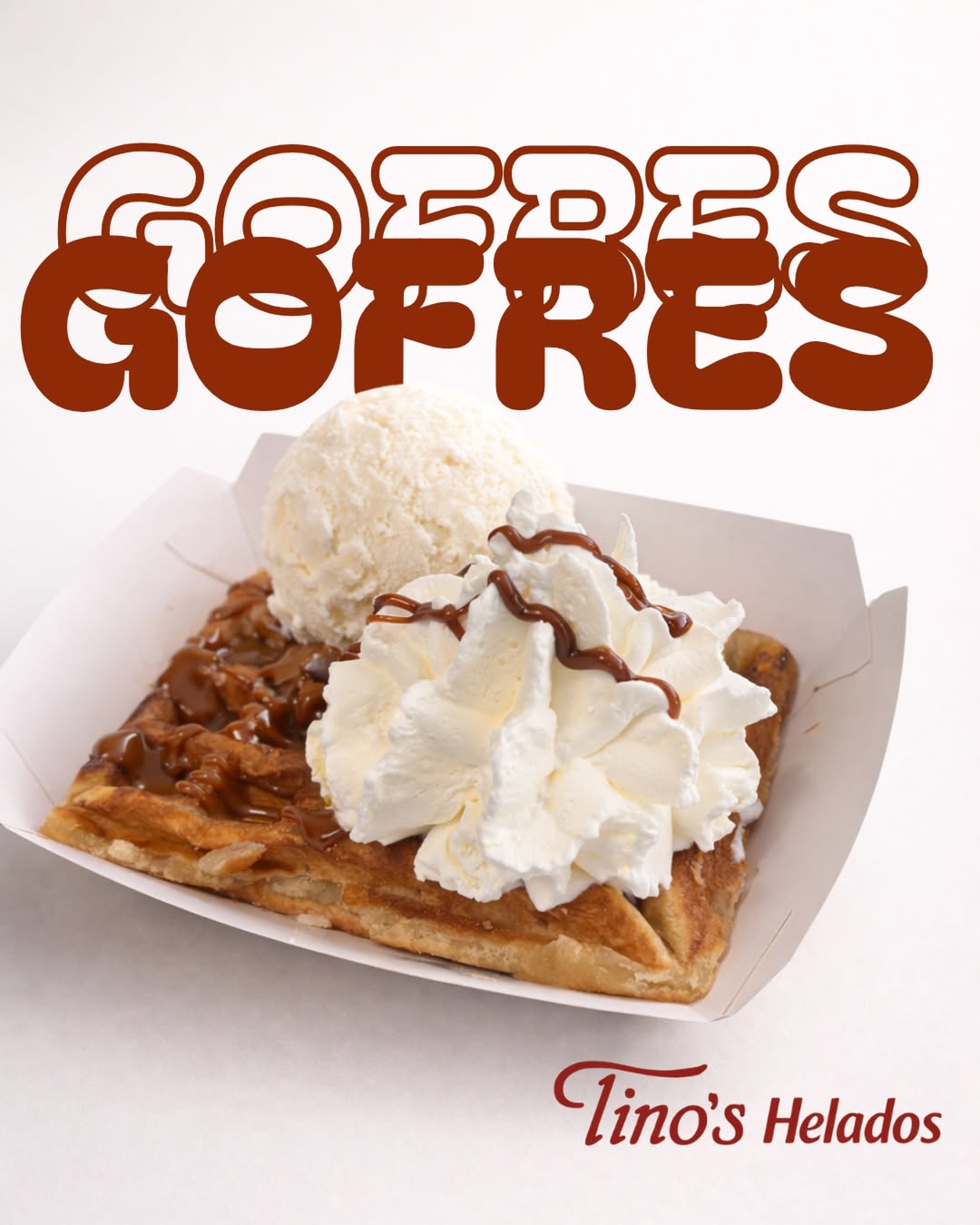 Gofre calentito con helado
